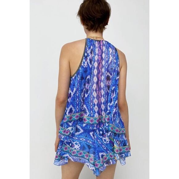 NWT Zara High Waisted Aztec Tribal Printed Asymmetric Hem Pull On Mini Skirt - Picture 9 of 16